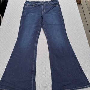 American Eagle Outfitters High-Rise Flared Jeans - Dark Blue